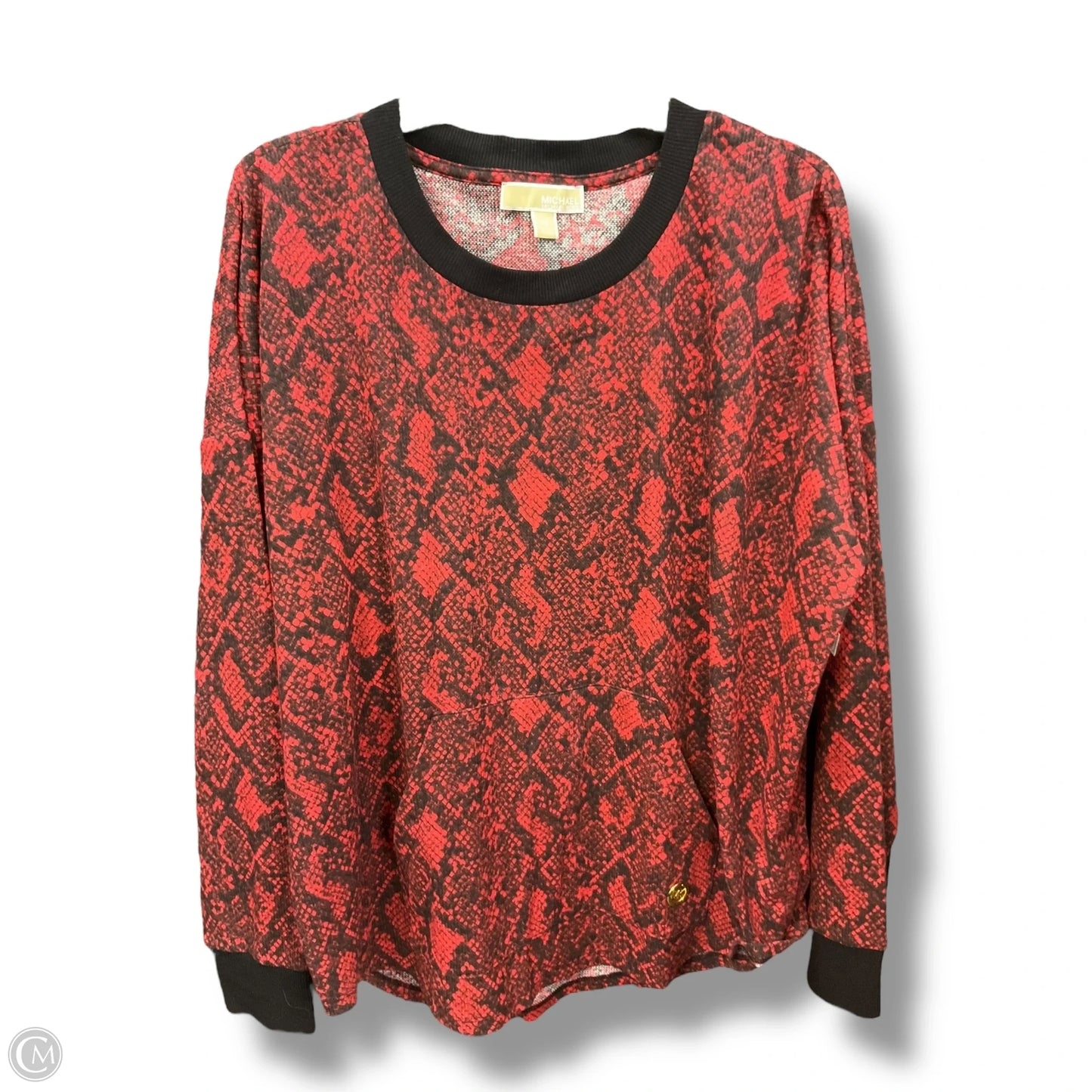 Top Long Sleeve By Michael By Michael Kors In Animal Print, Size: Xl