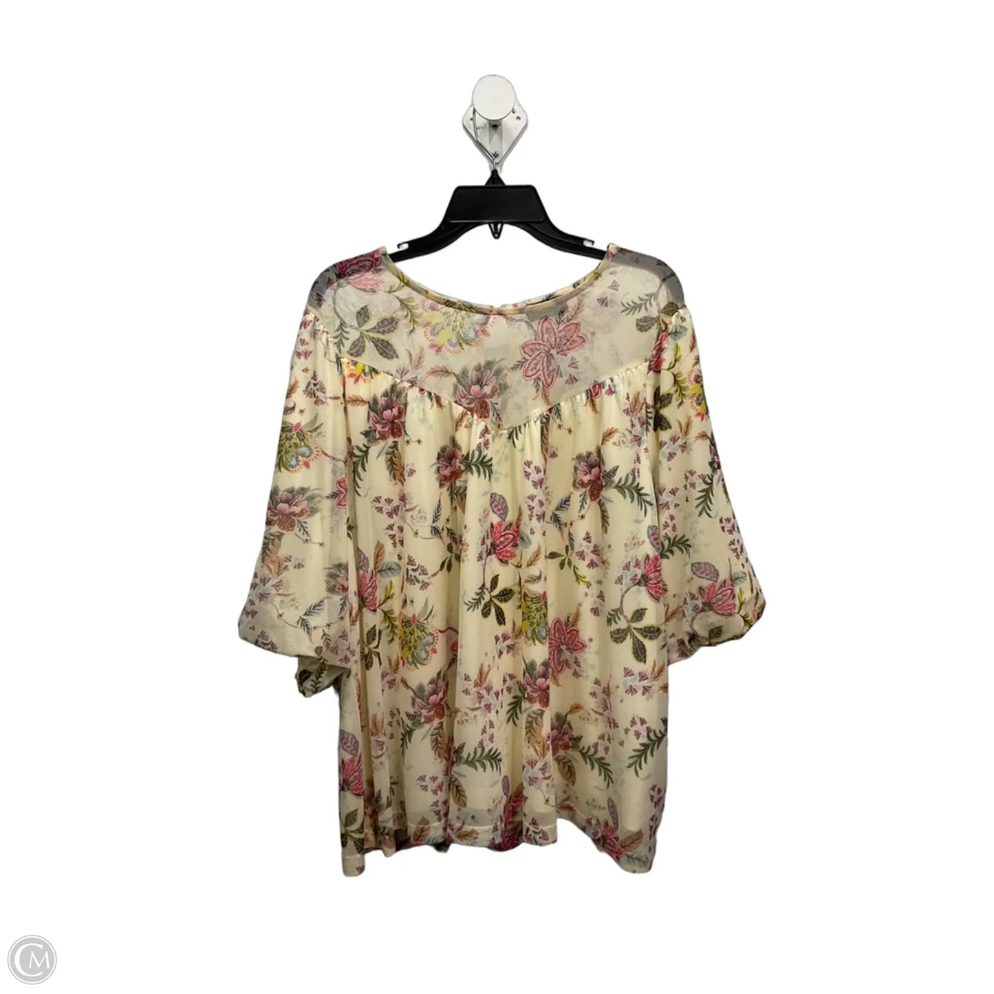 Top Short Sleeve By Lane Bryant In Floral Print, Size: 1x