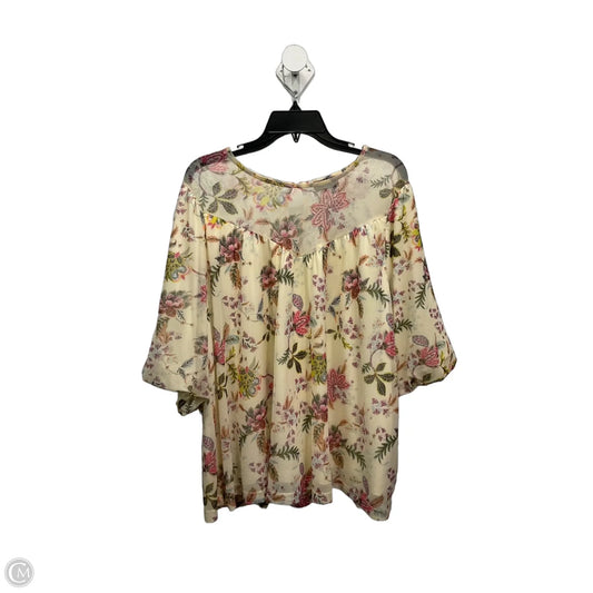 Top Short Sleeve By Lane Bryant In Floral Print, Size: 1x