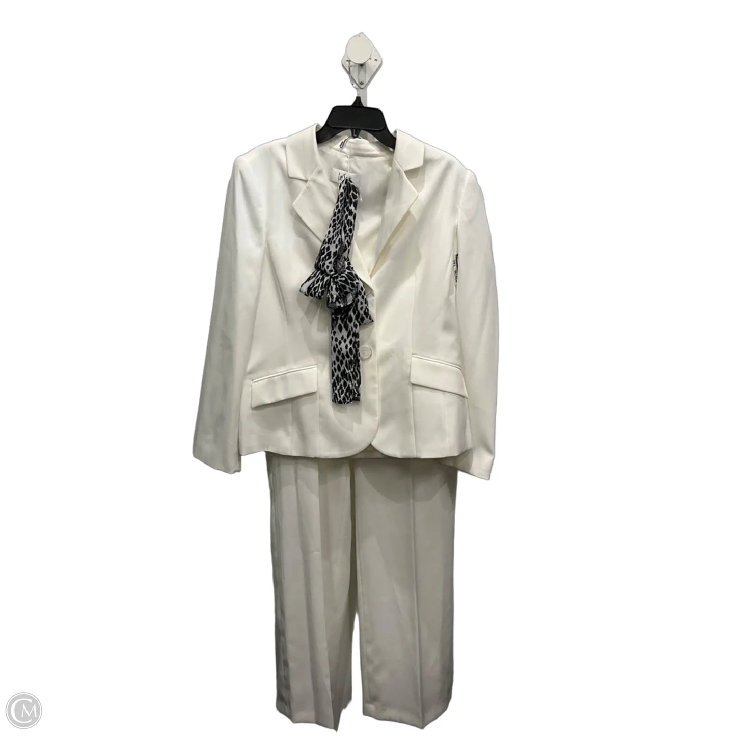 Pants Suit 2pc By Le Suit In White, Size: 14