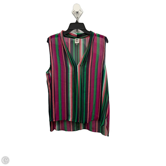 Top Sleeveless By Anne Klein In Striped Pattern, Size: Xl