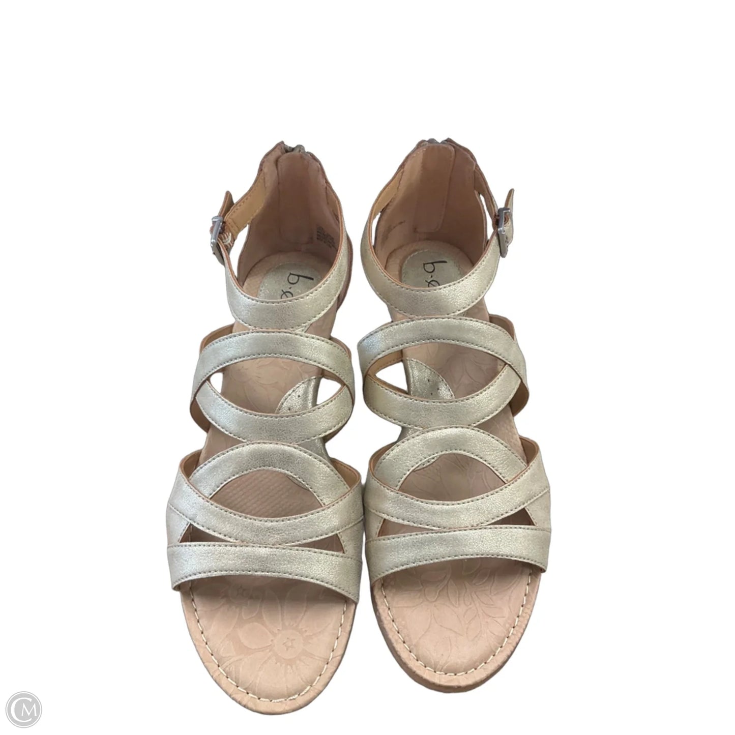 Sandals Heels Wedge By Boc In Gold, Size: 10