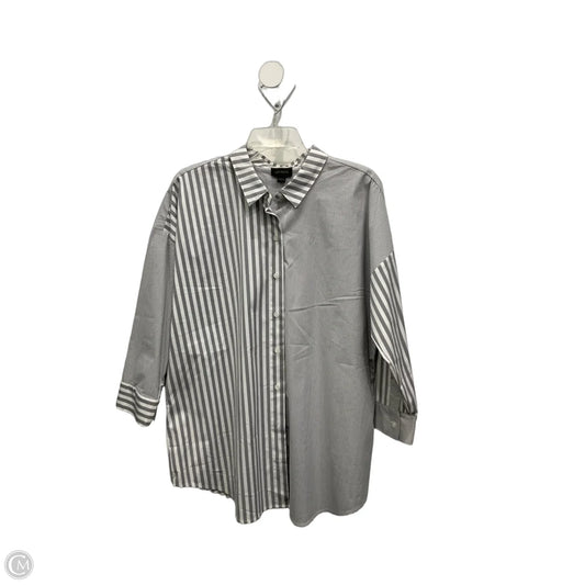 Blouse Long Sleeve By J. Jill In Striped Pattern, Size: L