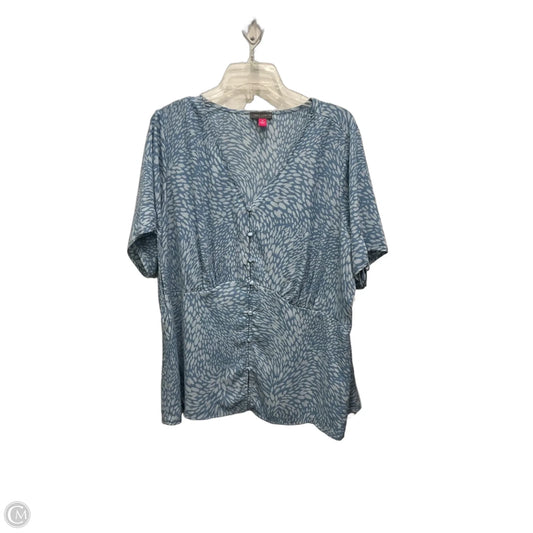 Top Short Sleeve By Vince Camuto In Blue, Size: 2x