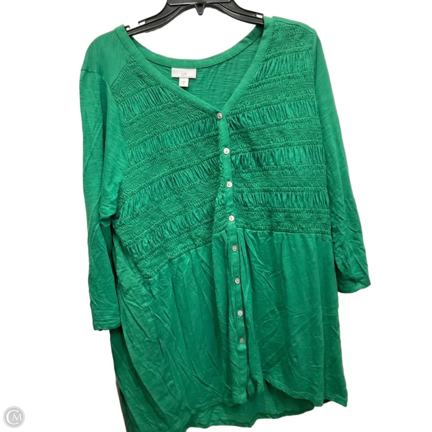 Top 3/4 Sleeve By J. Jill In Green, Size: Xl