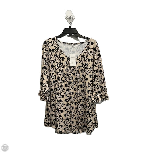 Top 3/4 Sleeve By Clothes Mentor In Floral Print, Size: 3x