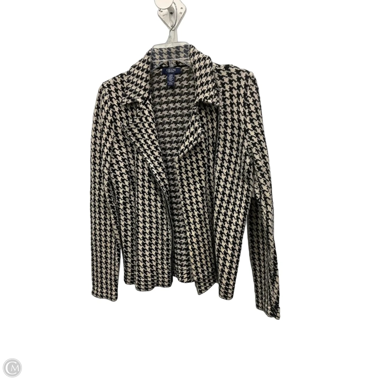 Cardigan By Chaps In Checkered Pattern, Size: L