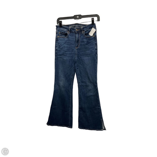 Jeans Wide Leg By American Eagle In Blue Denim, Size: 4
