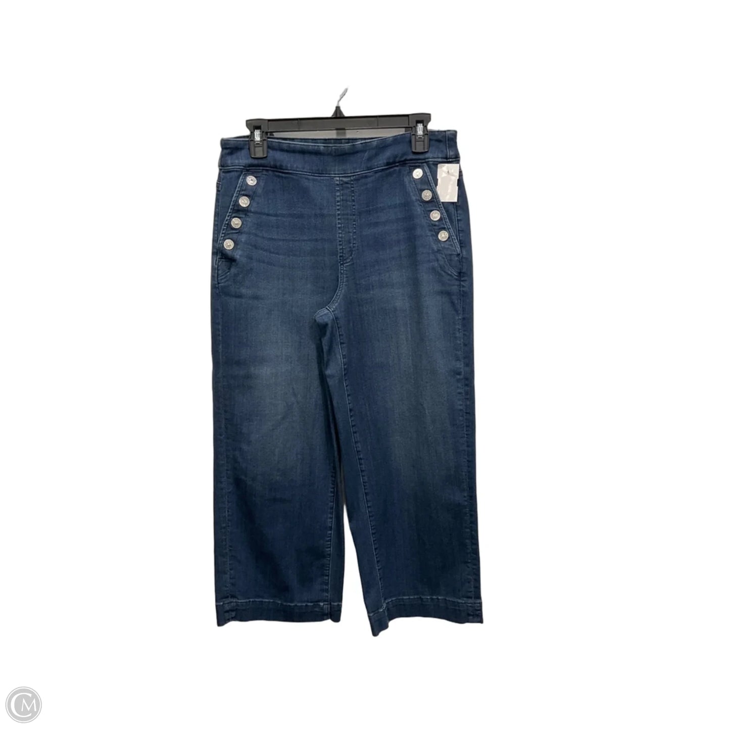 Jeans Wide Leg By Chicos In Blue Denim, Size: 8p