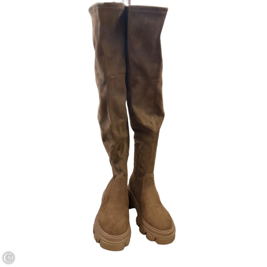 Boots Knee Flats By Nine West In Brown, Size: 6
