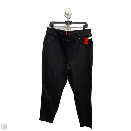 Jeans Straight By Spanx In Black Denim, Size: 18