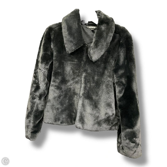 Coat Faux Fur & Sherpa By Express In Black, Size: S