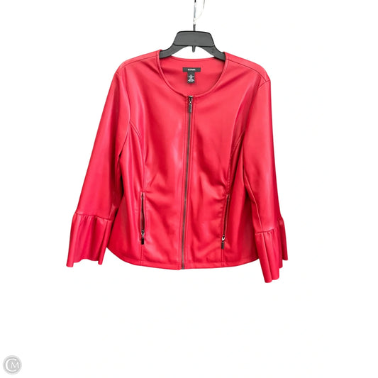 Jacket Moto By Alfani In Red, Size: L