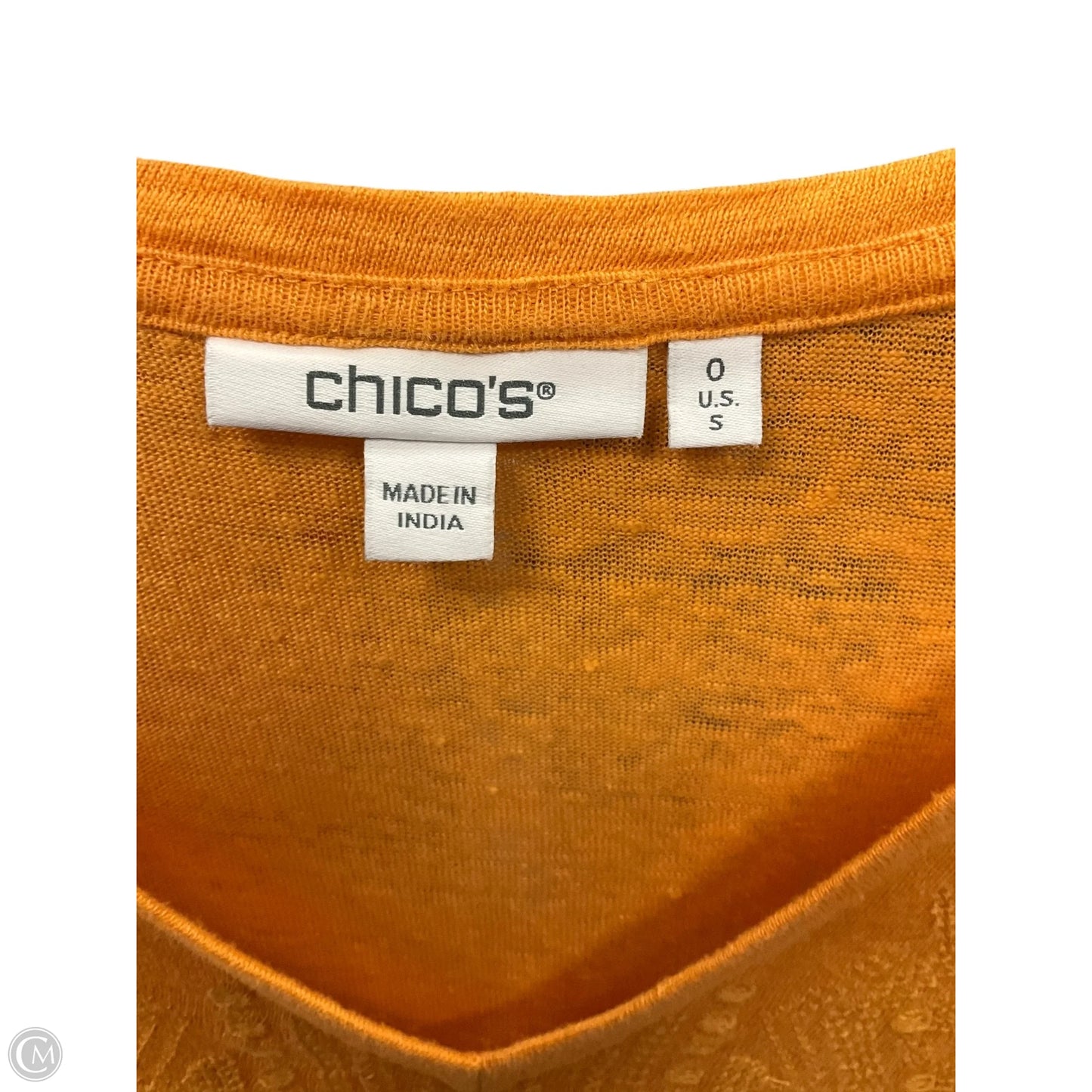 Top Short Sleeve By Chicos In Orange, Size: S
