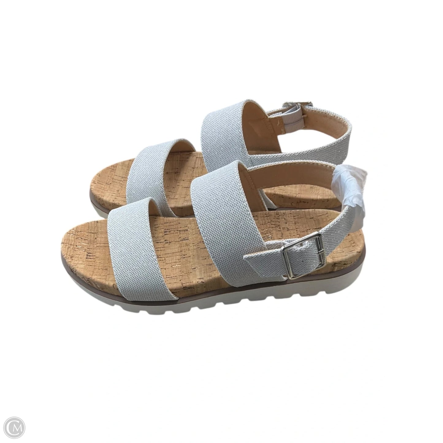 Sandals Flats By Corkys In Silver & Tan, Size: 8