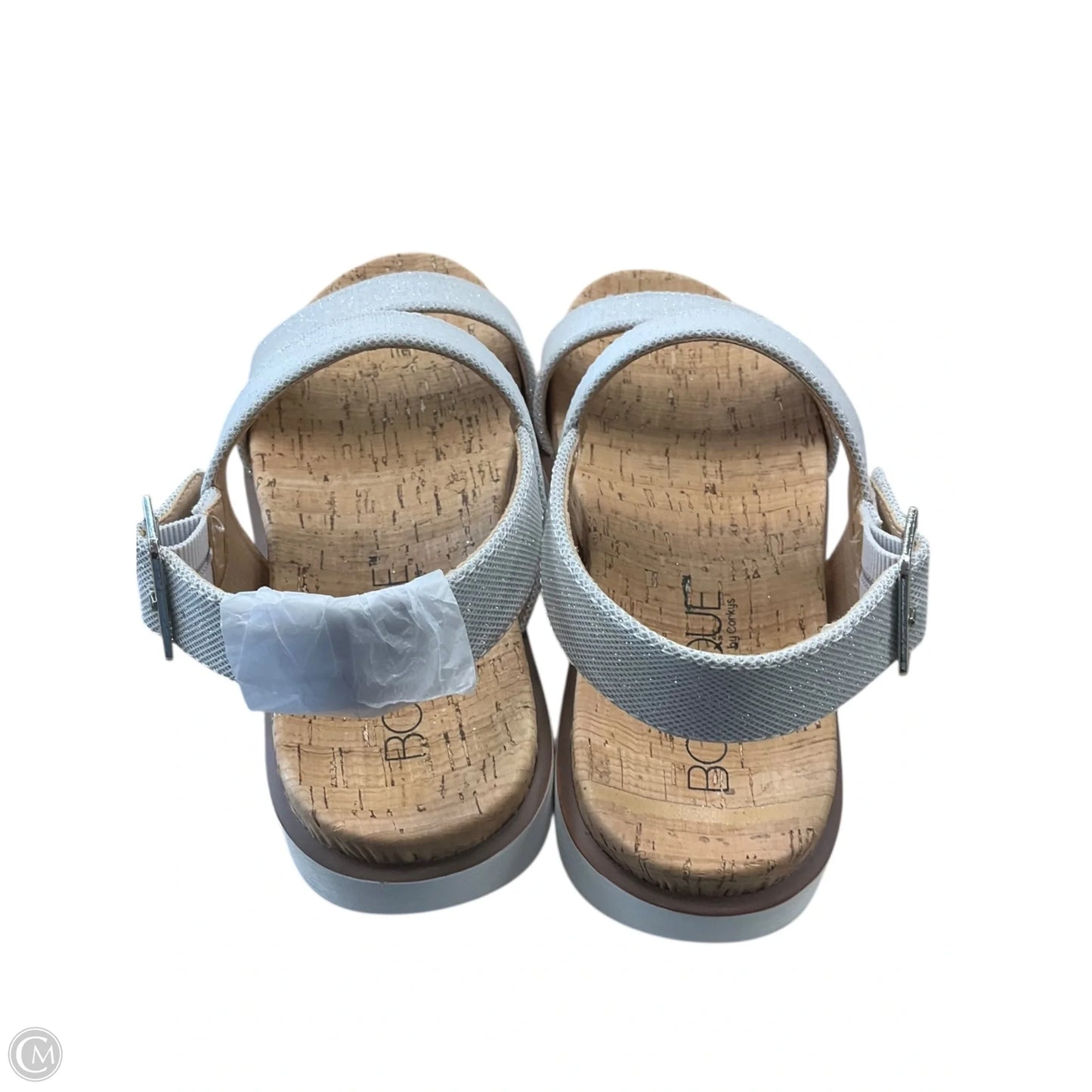 Sandals Flats By Corkys In Silver & Tan, Size: 8