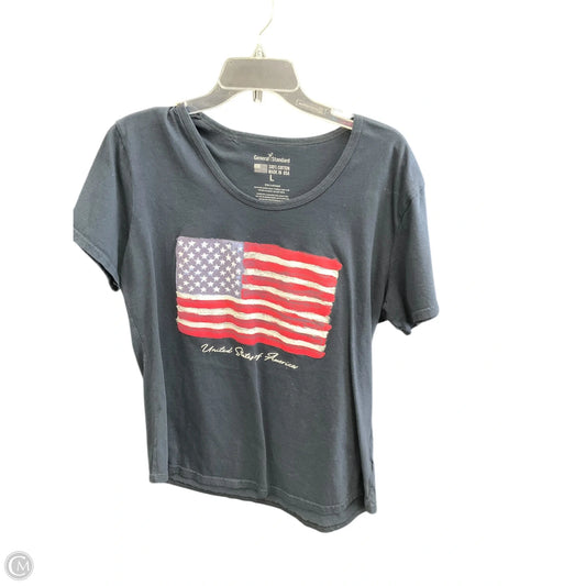 Top Short Sleeve By Clothes Mentor In Blue & Red & White, Size: L