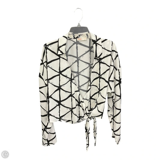 Top Long Sleeve By Cme In Black & White, Size: Xl