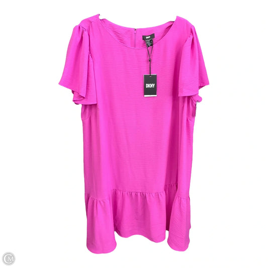 Dress Casual Midi By Dkny In Pink, Size: 2x
