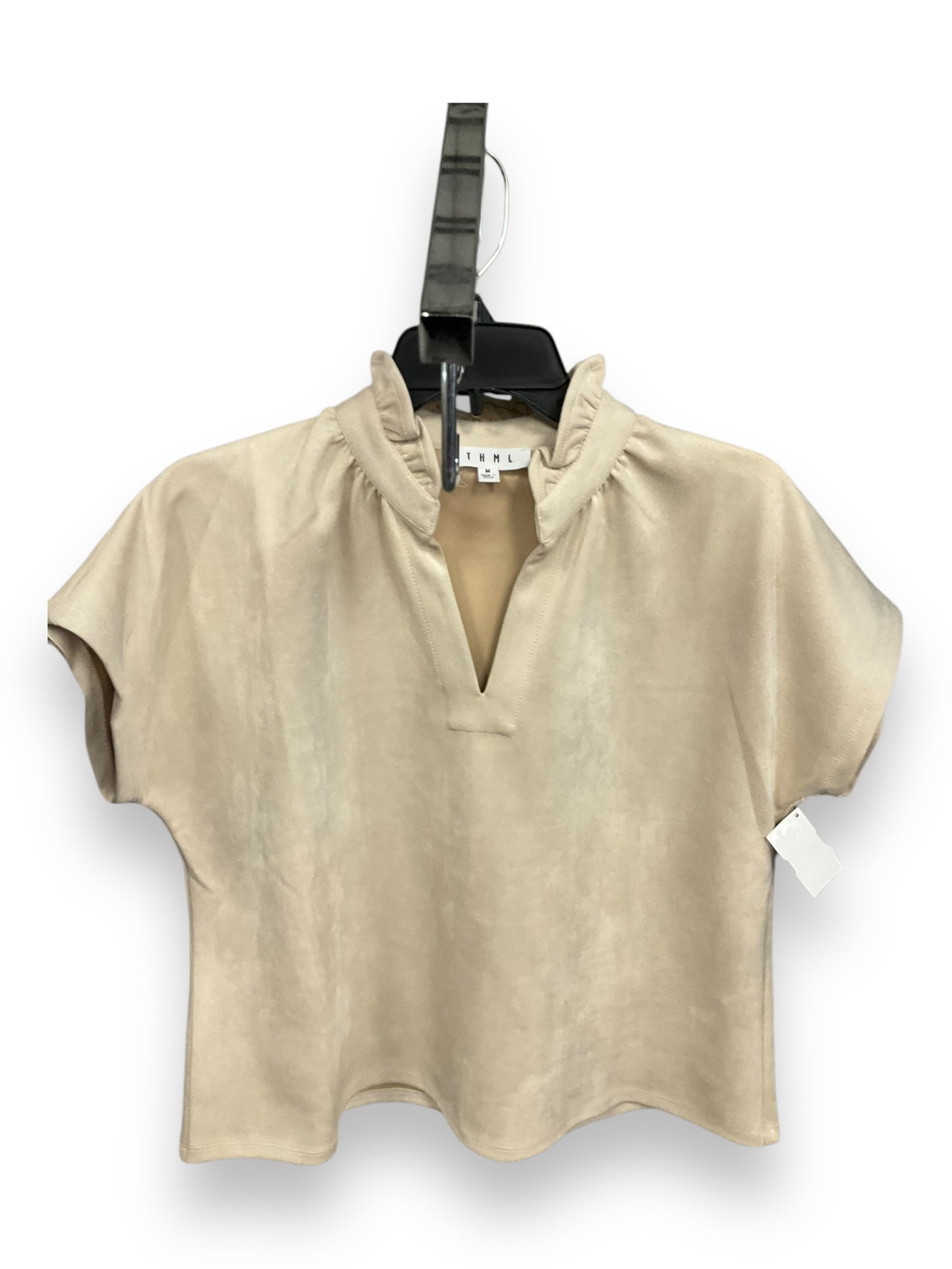 Top Short Sleeve By Thml In Beige, Size: M