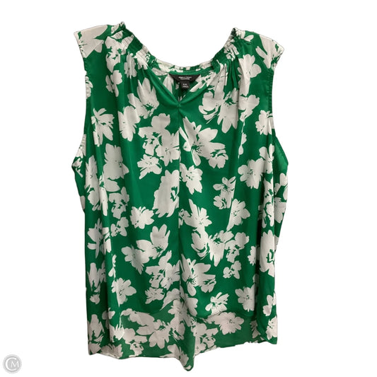 Top Sleeveless By Simply Vera In Green & White, Size: Xxl