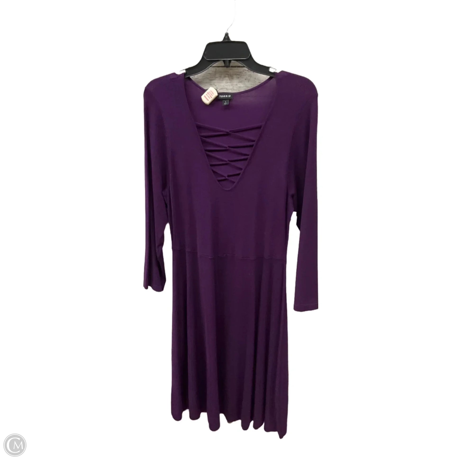 Dress Casual Midi By Torrid In Purple, Size: 1x Dress Casual Midi By Torrid In Purple, Size: 1x