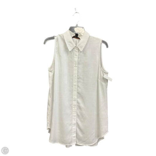 Blouse Sleeveless By Cme In White, Size: M