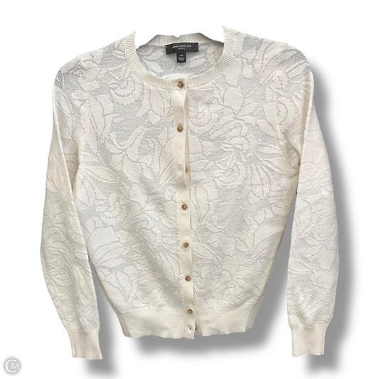 Cardigan By Ann Taylor In Ivory, Size: Xsp