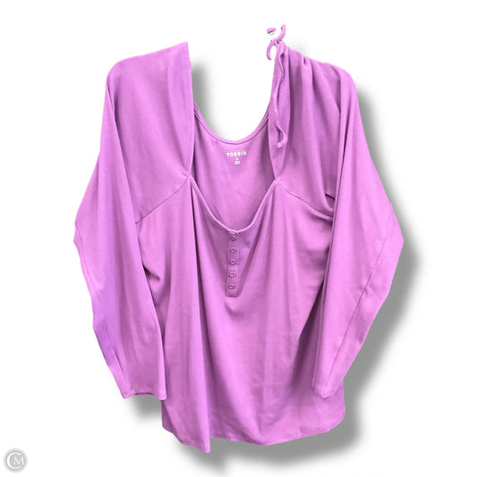 Top Long Sleeve By Torrid In Purple, Size: 4x