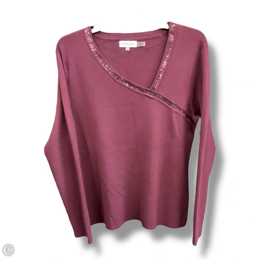 Sweater By Calvin Klein In Maroon, Size: M
