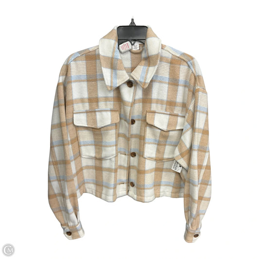 Jacket Shirt By For The Republic In Blue & Cream, Size: Xl