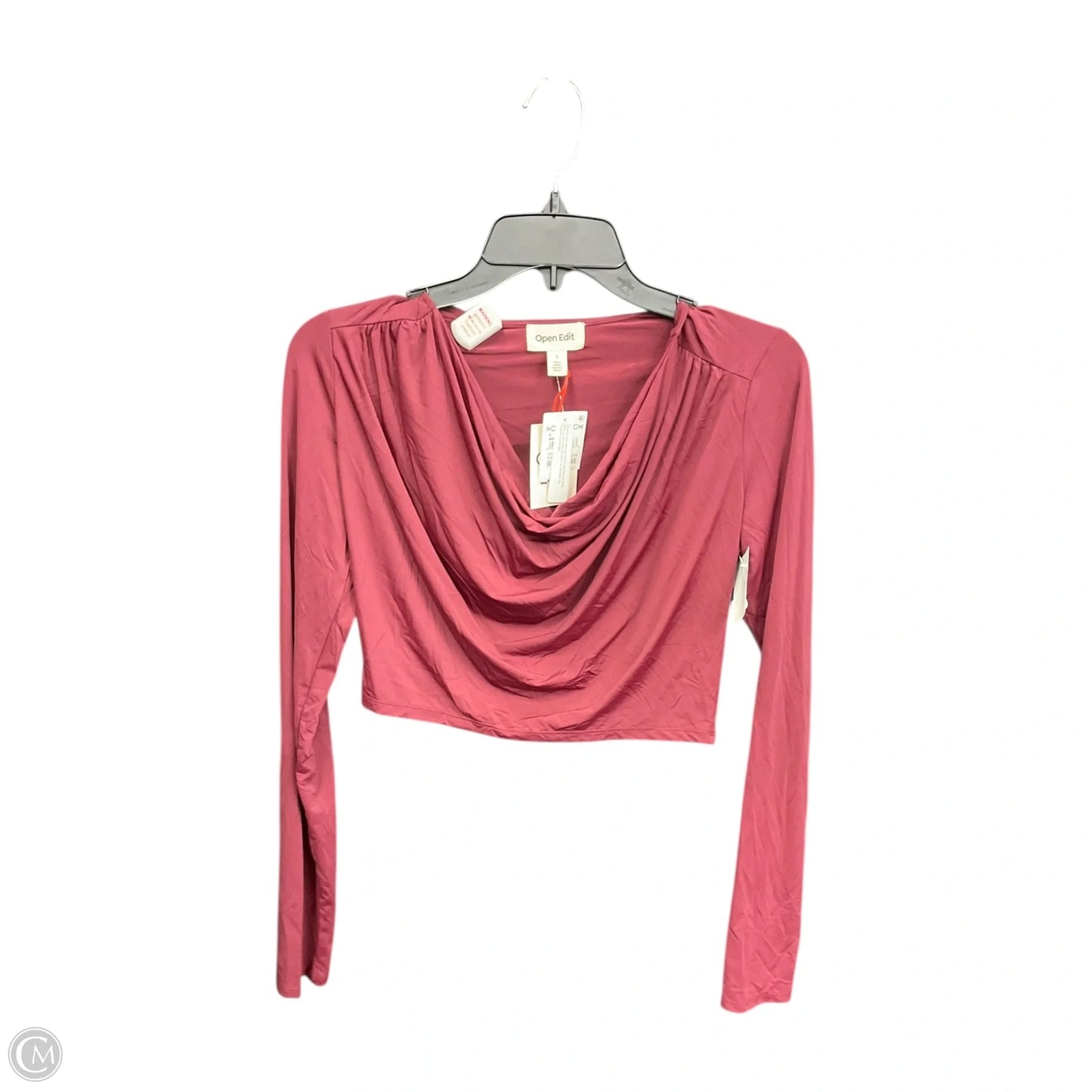 Top Long Sleeve By Open Edit In Red, Size: S