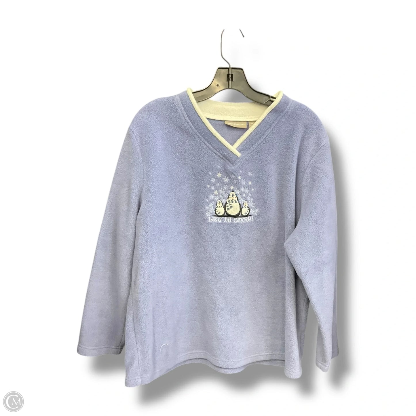 Sweatshirt Collar By Croft And Barrow In Blue, Size: 1x