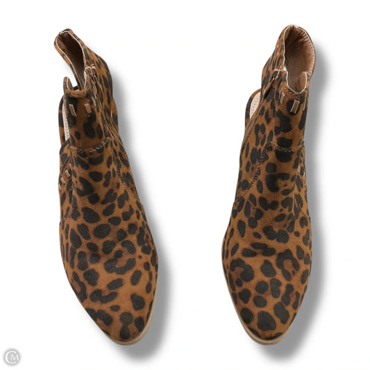 Boots Ankle Heels By Clothes Mentor In Animal Print, Size: 8