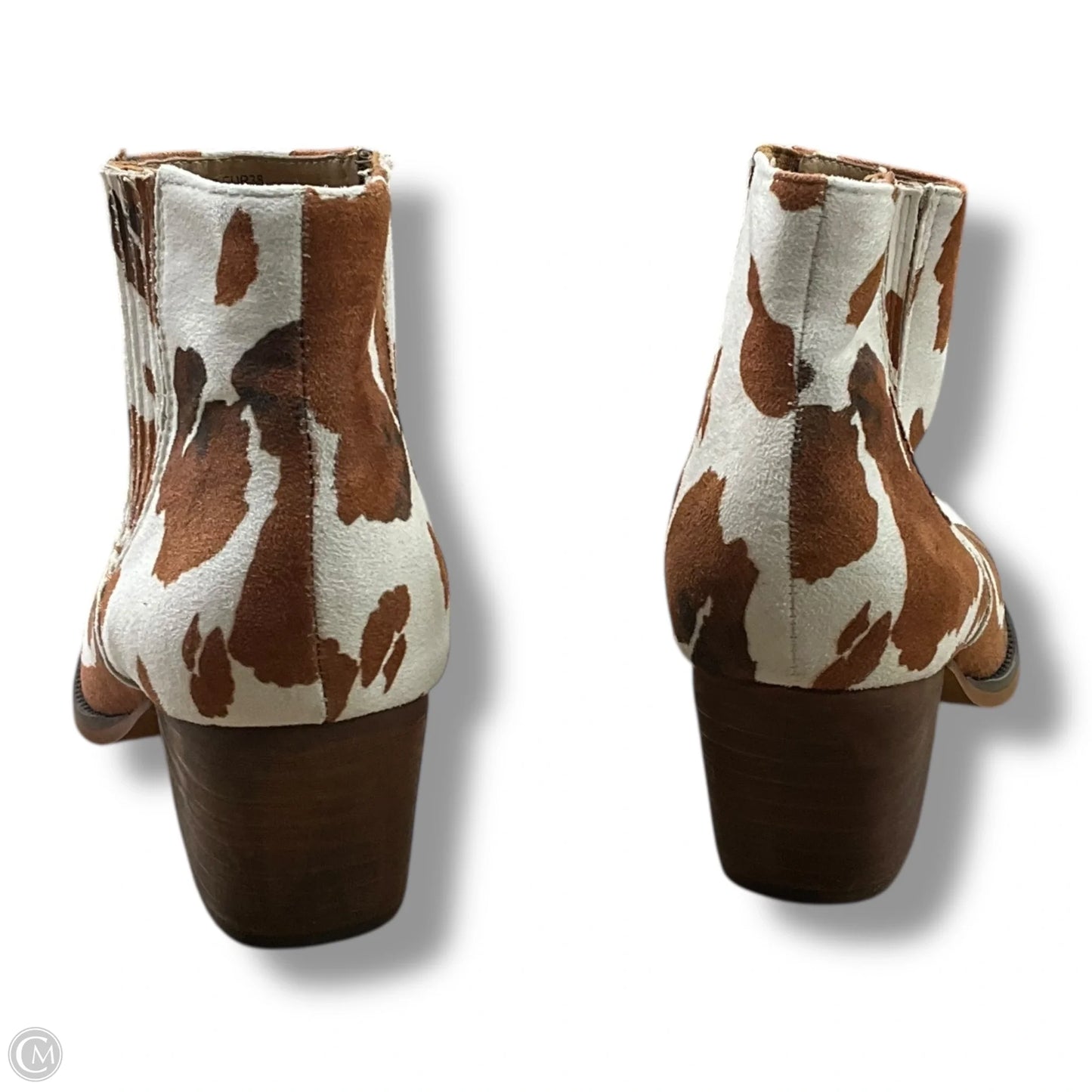 Boots Ankle Heels By Clothes Mentor In Animal Print, Size: 8
