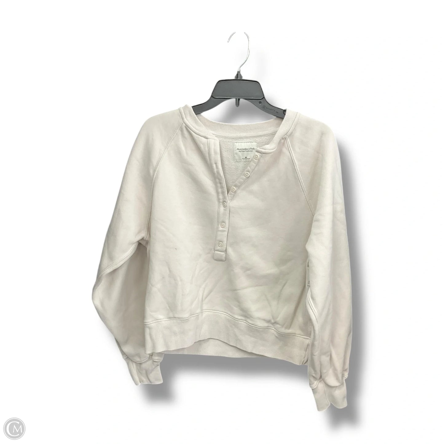 Sweatshirt Crewneck By Abercrombie And Fitch In Ivory, Size: M
