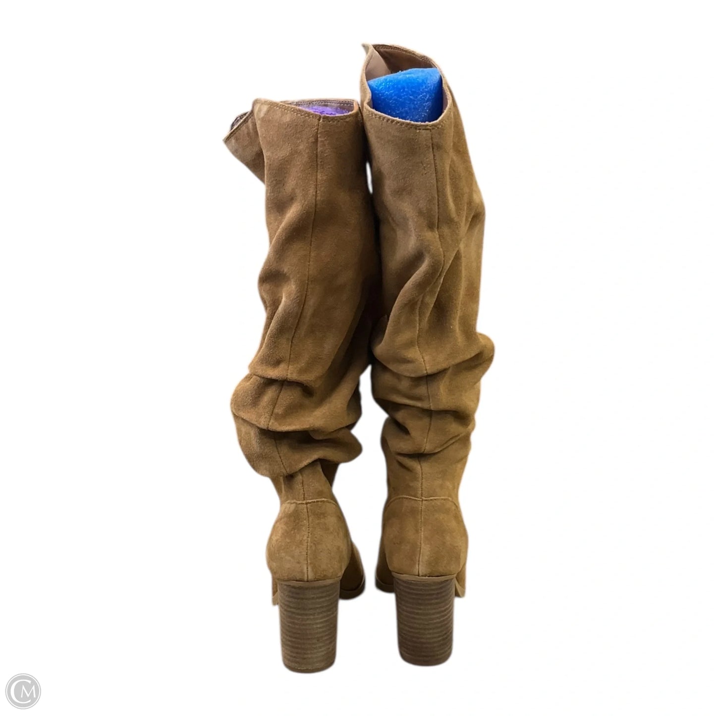 Boots Knee Heels By Nine West In Tan, Size: 8