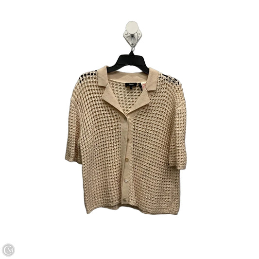 Blouse Short Sleeve By Theory In Beige, Size: L
