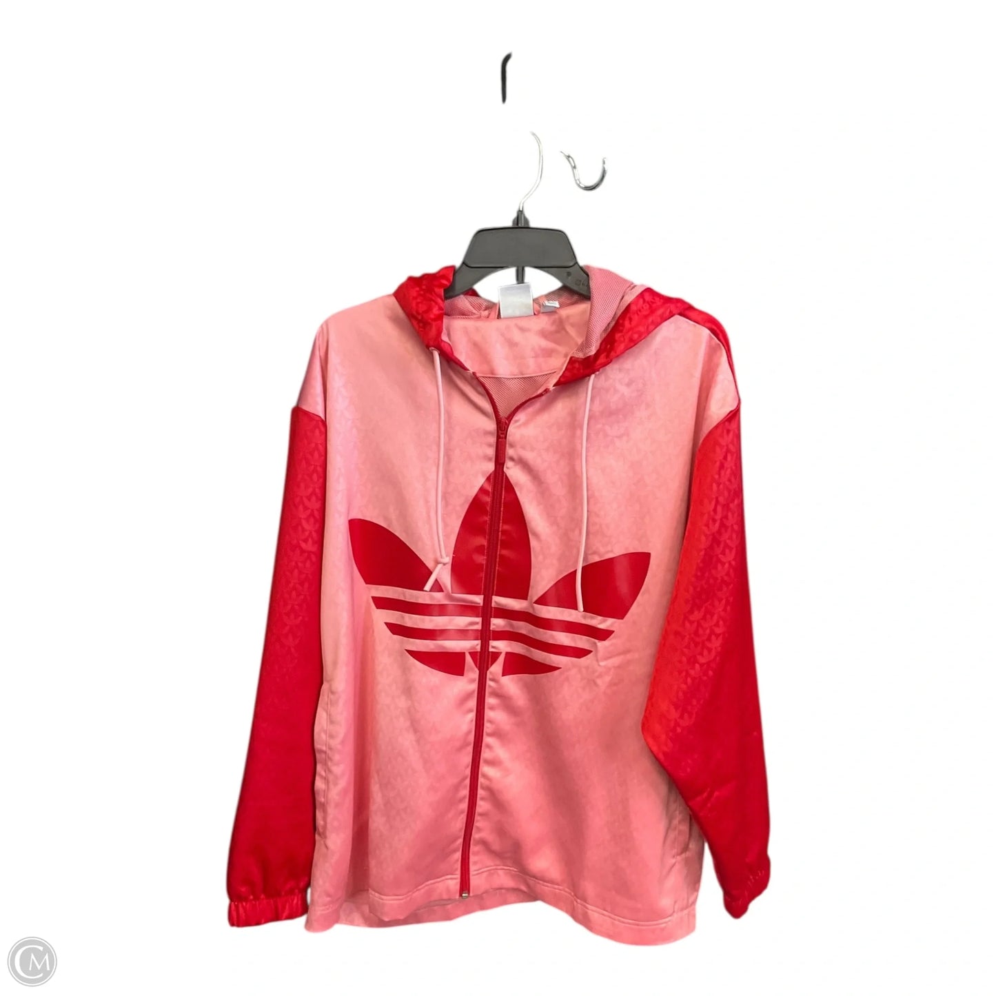 Athletic Jacket By Adidas In Pink & Red, Size: S