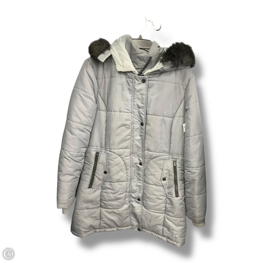 Coat Puffer & Quilted By Liz Claiborne In Grey, Size: M
