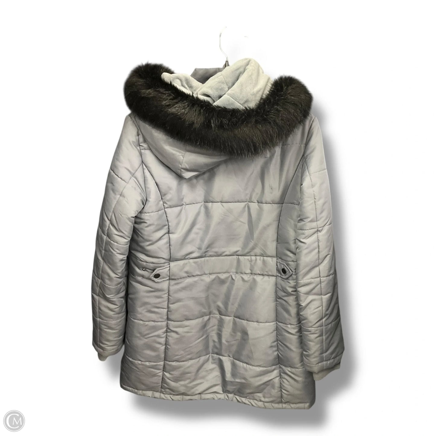 Coat Puffer & Quilted By Liz Claiborne In Grey, Size: M