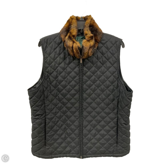 Vest Puffer & Quilted By Lauren By Ralph Lauren In Black, Size: L