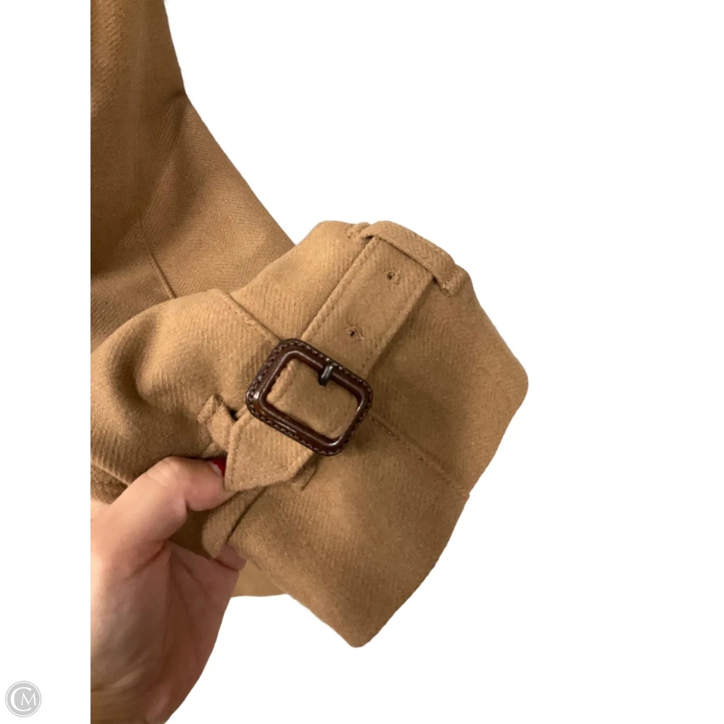 Coat Luxury Designer By Burberry In Tan, Size: S