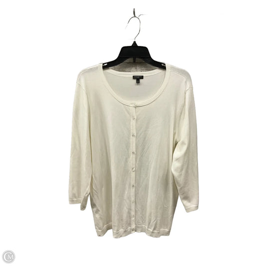Cardigan By Talbots In White, Size: 2x