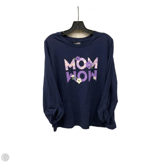 Top Long Sleeve Basic By Clothes Mentor In Blue, Size: Xxl