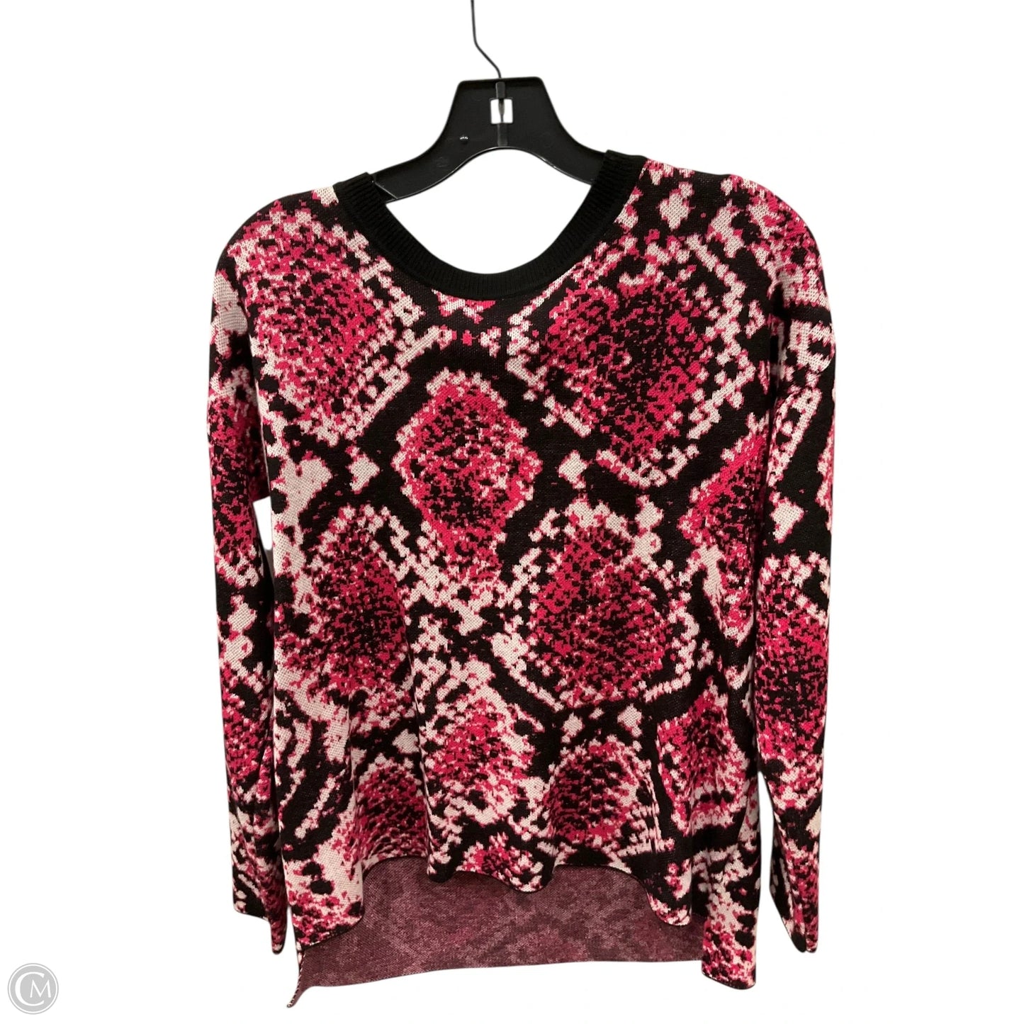 Sweater By Dkny In Black & Pink, Size: M