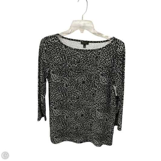Tunic Long Sleeve By Talbots In Black & White, Size: S