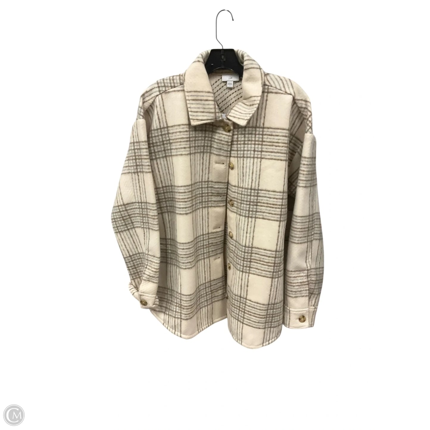 Jacket Shirt By J. Jill In Cream, Size: L