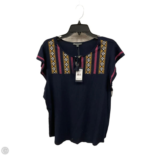 Top Short Sleeve Basic By Adrianna Papell In Navy, Size: Xl