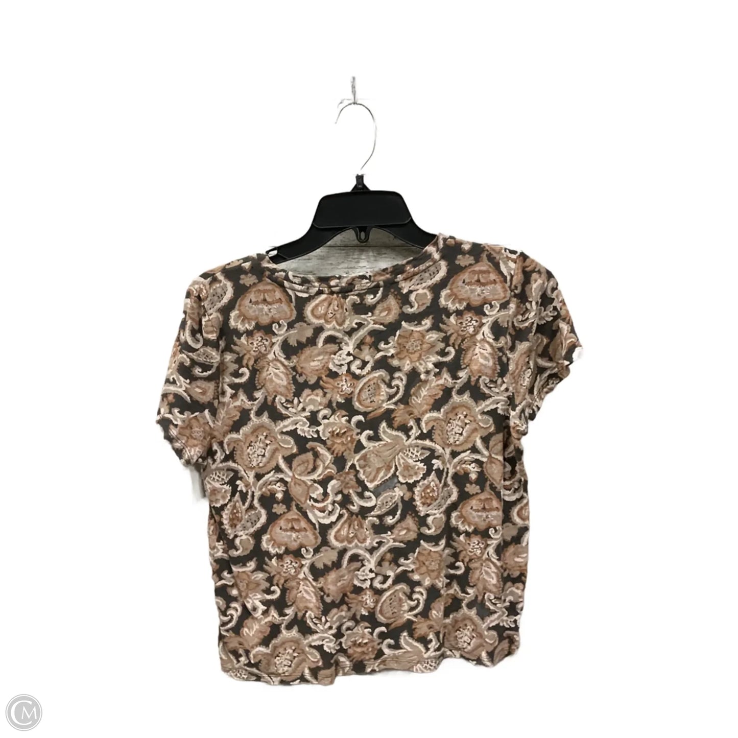 Top Short Sleeve Basic By Lucky Brand In Brown, Size: M